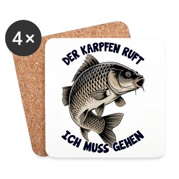 Der Karpfen ruft - Untersetzer (4er-Set) - Weiß - Vorne