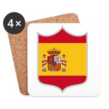 Spanien Flagge Wappen - Untersetzer (4er-Set) - Weiß - Vorne