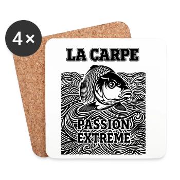 Carpe Passion Extrême - Dessous de verre (lot de 4) - blanc - Devant
