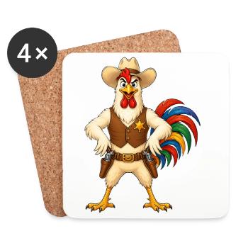 Hahn as Sheriff - Coasters (set of 4) - white - Front