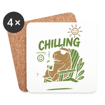 Capy Chilling Good Days - Untersetzer (4er-Set) - Weiß - Vorne