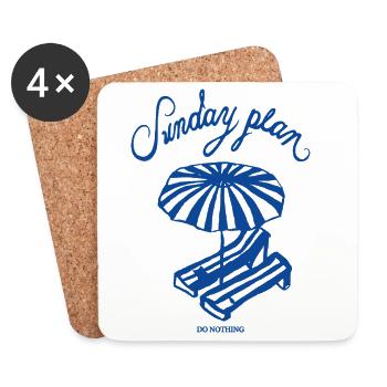 Sunday schedule beach rest - Coasters (set of 4) - white - Front