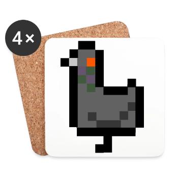 pixel pigeon - Coasters (set of 4) - white - Front