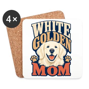 Amoureuse du chien Golden Retriever Blanc - Dessous de verre (lot de 4) - blanc - Devant