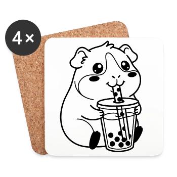 Bubble Tea pour hamster - Dessous de verre (lot de 4) - blanc - Devant