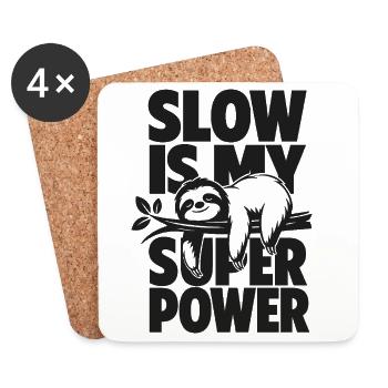 Slow Is My Super Power - Untersetzer (4er-Set) - Weiß - Vorne