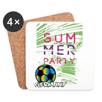 Fußball Party - Untersetzer (4er-Set) - Weiß - Vorne