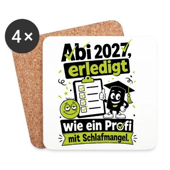 Profi mit Schlafmangel - Untersetzer (4er-Set) - Weiß - Vorne