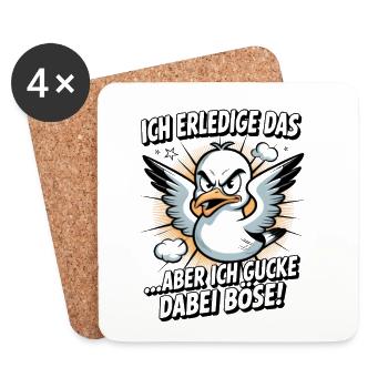 Ich erledige das  Möwe Witziger Vogel - Untersetzer (4er-Set) - Weiß - Vorne