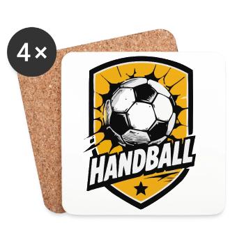 Explosion du bouclier de handball - Dessous de verre (lot de 4) - blanc - Devant