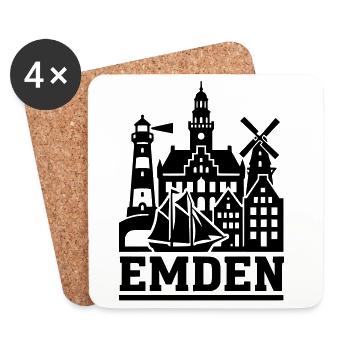 Emden Ostfriesland - Untersetzer (4er-Set) - Weiß - Vorne