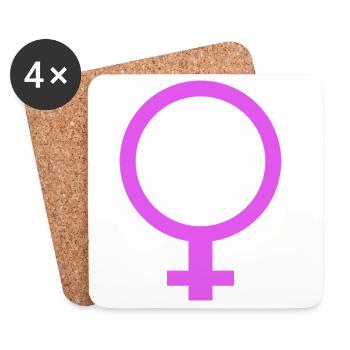 Female gender - Coasters (set of 4) - white - Front