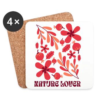 Amoureux de la nature - Dessous de verre (lot de 4) - blanc - Devant