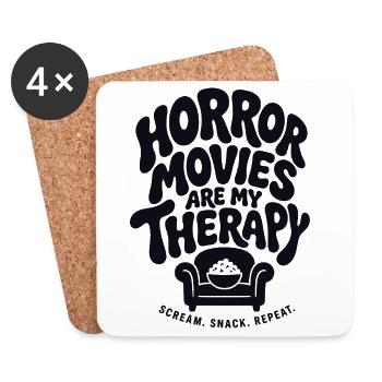 Horror Movies Are My Therapy - Untersetzer (4er-Set) - Weiß - Vorne