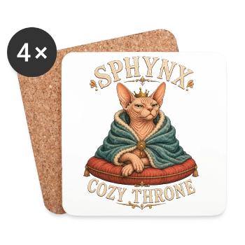SPHYNX COZY THRONE Katze - Untersetzer (4er-Set) - Weiß - Vorne