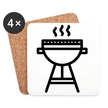 barbecue - Dessous de verre (lot de 4) - blanc - Devant