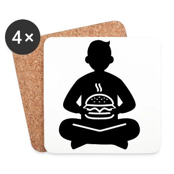 Eating burgers - Coasters (set of 4) - white - Front