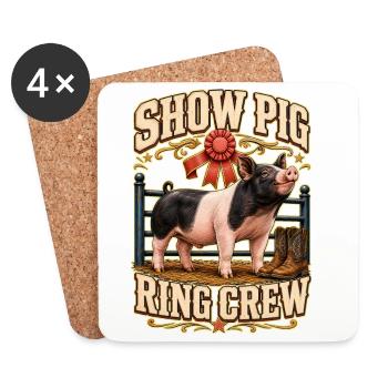 SHOW PIG RING CREW - Coasters (set of 4) - white - Front