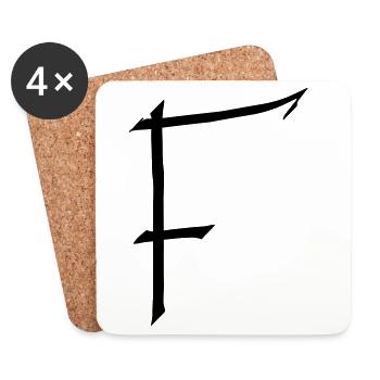 Letter F - Coasters (set of 4) - white - Front