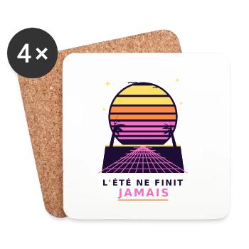 Été Éternel Tote Retro - Dessous de verre (lot de 4) - blanc - Devant