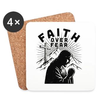 Faith over fear Mountain landscape - Coasters (set of 4) - white - Front