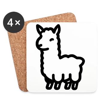 lama - Coasters (set of 4) - white - Front