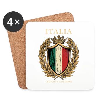 Italia Crest Orgoglio e Tradizioni - Untersetzer (4er-Set) - Weiß - Vorne