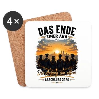 Das Ende einer Ära – Schulabschluss 2026 - Untersetzer (4er-Set) - Weiß - Vorne