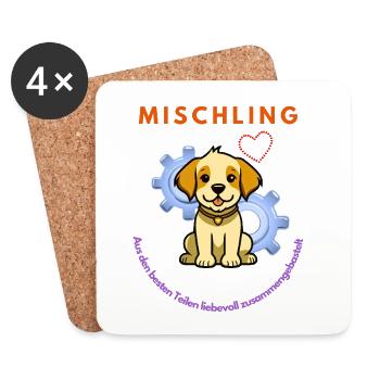 Mischling Design  - Untersetzer (4er-Set) - Weiß - Vorne