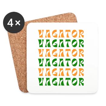 Motif rétro indien Vagator - Dessous de verre (lot de 4) - blanc - Devant