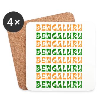Bengaluru-Textmuster - Untersetzer (4er-Set) - Weiß - Vorne