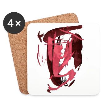 Conception de fond abstraite. - Dessous de verre (lot de 4) - blanc - Devant