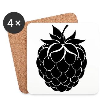 framboise - Dessous de verre (lot de 4) - blanc - Devant