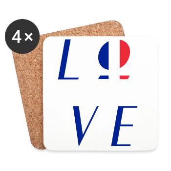 Logo tricolore France France - Dessous de verre (lot de 4) - blanc - Devant