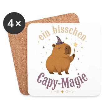 Ein bisschen Capy-Magie Zauberer - Untersetzer (4er-Set) - Weiß - Vorne