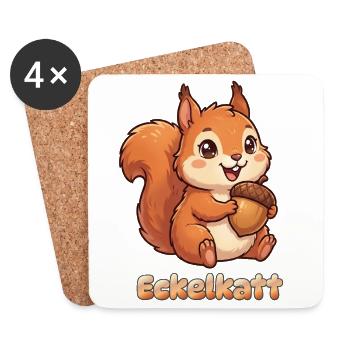 Plattdüütsch Edition: Eckelkatt - Coasters (set of 4) - white - Front
