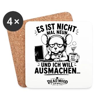 Kundenservice Spruch – Es ist nicht mal neun... - Untersetzer (4er-Set) - Weiß - Vorne
