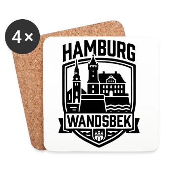 Hamburg Wandsbek – Heimat & Stadtteil Silhouette - Untersetzer (4er-Set) - Weiß - Vorne