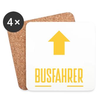 Cooler Busfahrer Beruf Spruch - Untersetzer (4er-Set) - Weiß - Vorne