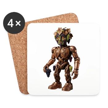Grape Steampunk Robot Vine Golem - Coasters (set of 4) - white - Front