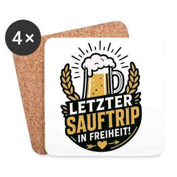 Letzter Sauftrip in Freiheit JGA - Untersetzer (4er-Set) - Weiß - Vorne