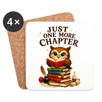 One more chapter - Coasters (set of 4) - white - Front