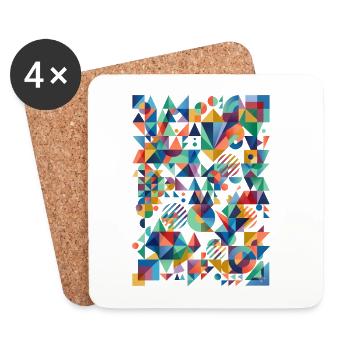 Abstract color mosaic - Coasters (set of 4) - white - Front