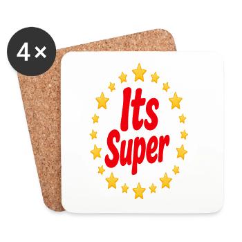 Son inscription Super Star - Dessous de verre (lot de 4) - blanc - Devant
