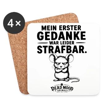 Lustiges Geschenk für Kollegen Schwarzer Humor - Untersetzer (4er-Set) - Weiß - Vorne