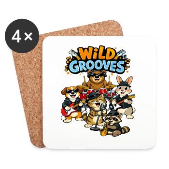 Wild Grooves: Animal Band - Coasters (set of 4) - white - Front