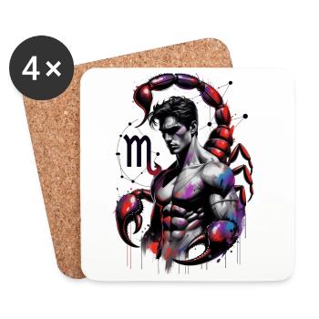 Scorpion_Astro_Homme - Dessous de verre (lot de 4) - blanc - Devant