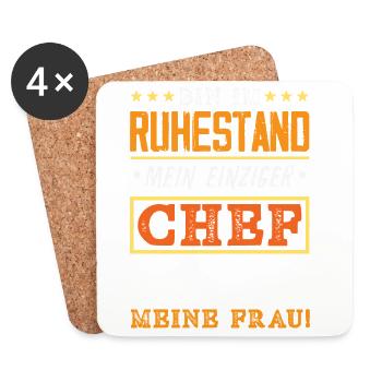 Ruhestand Chef Meine Frau - Untersetzer (4er-Set) - Weiß - Vorne