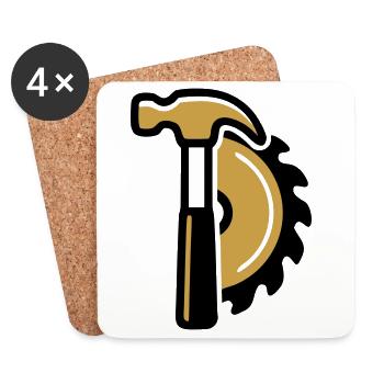 Hammer Kreissaege Logo - Untersetzer (4er-Set) - Weiß - Vorne