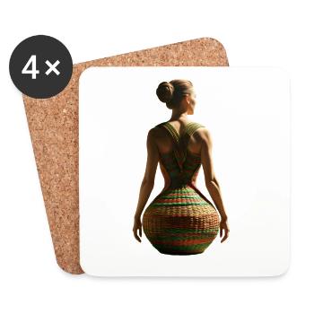 Basket Weave Sunset Dress - Coasters (set of 4) - white - Front